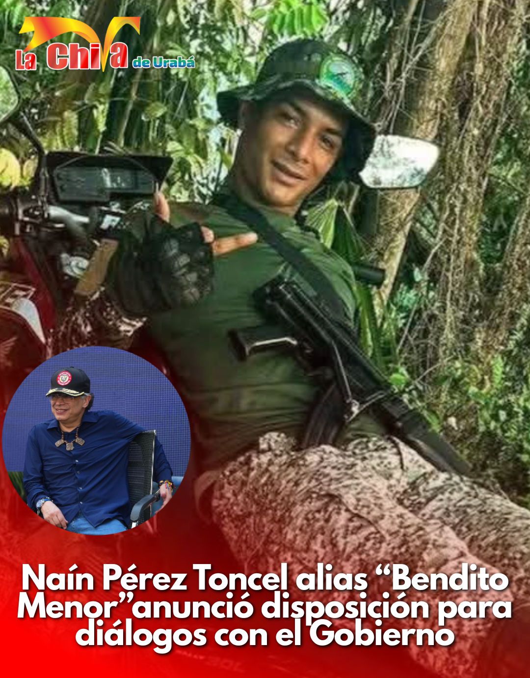 Alias “Bendito Menor” anunció disposición para iniciar diálogos de paz