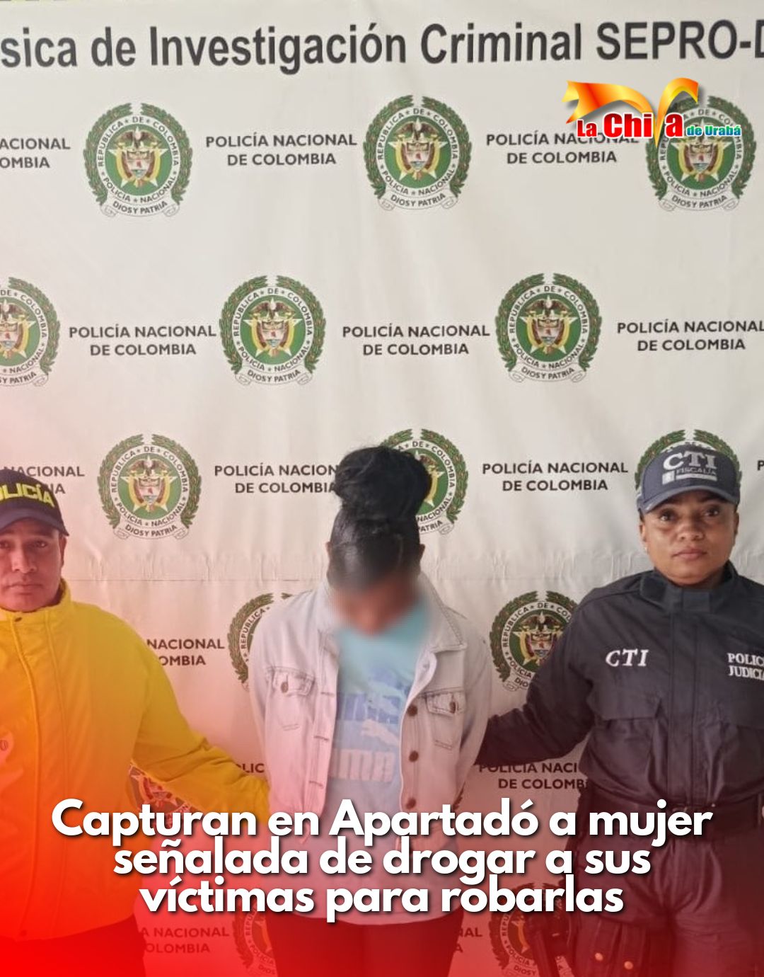 La capturaron en Apartadó, es señalada de hurtos mediante engaños e intoxicación