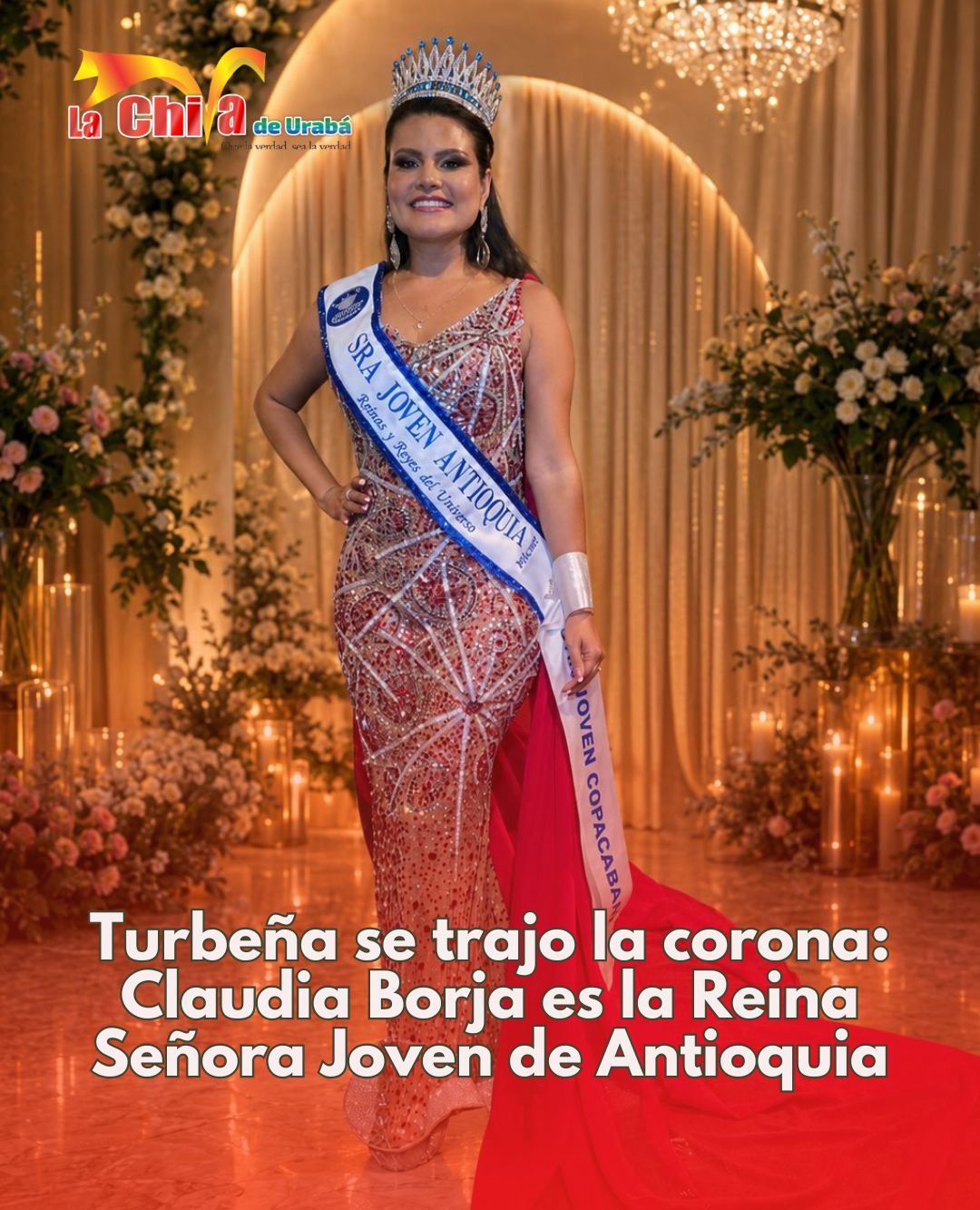Mujer de Nuevo Antioquia, coronada Señora Joven Antioquia