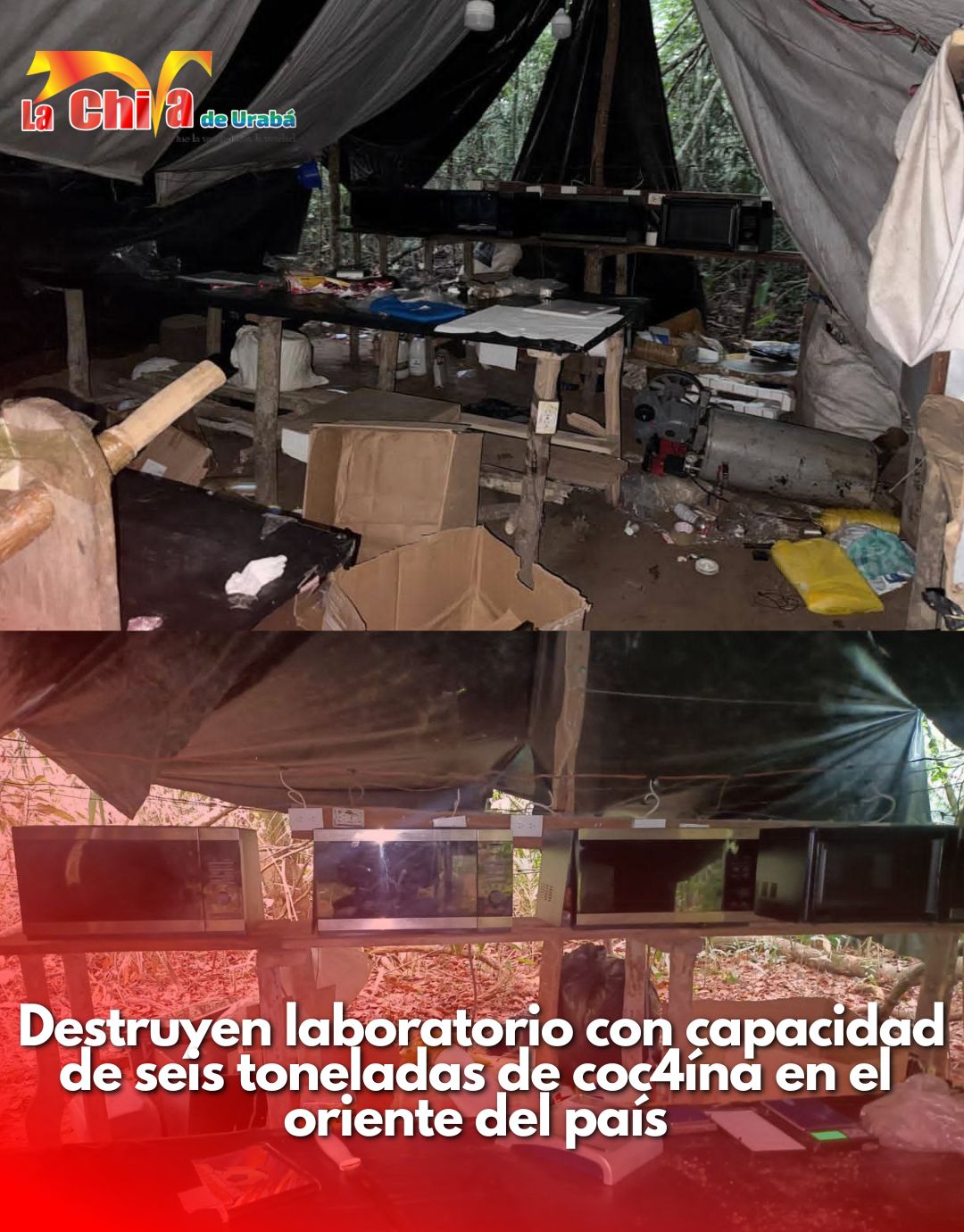 Destruyeron laboratorio de cocaína de gran escala en zona rural de Santa Rosalía