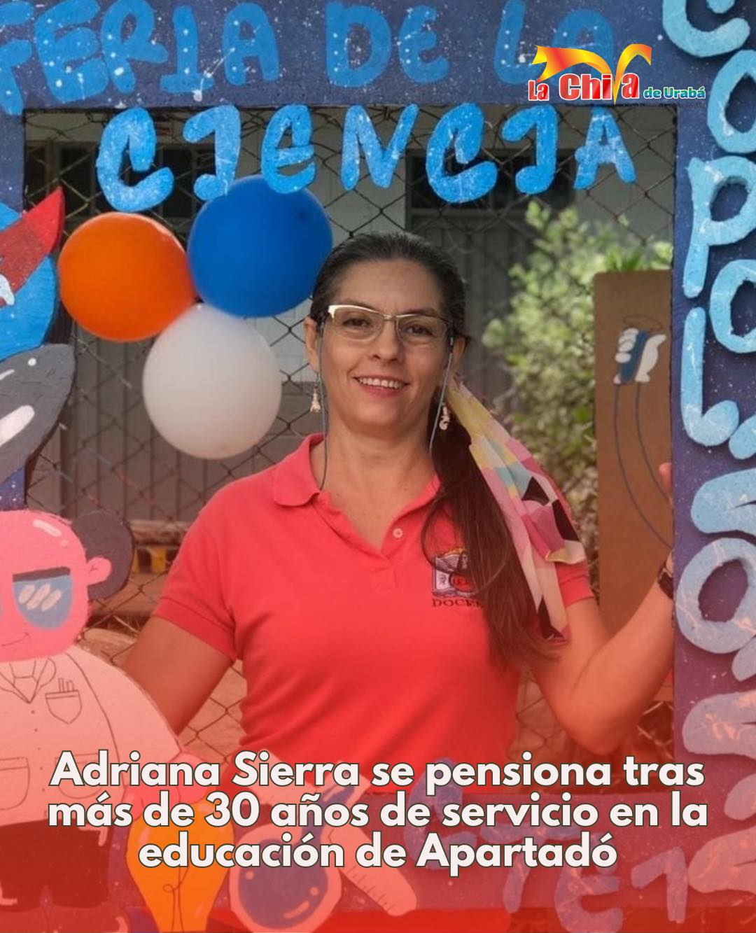 Docente Adriana Sierra se pensiona, estuvo más de 30 años al servicio de la educación