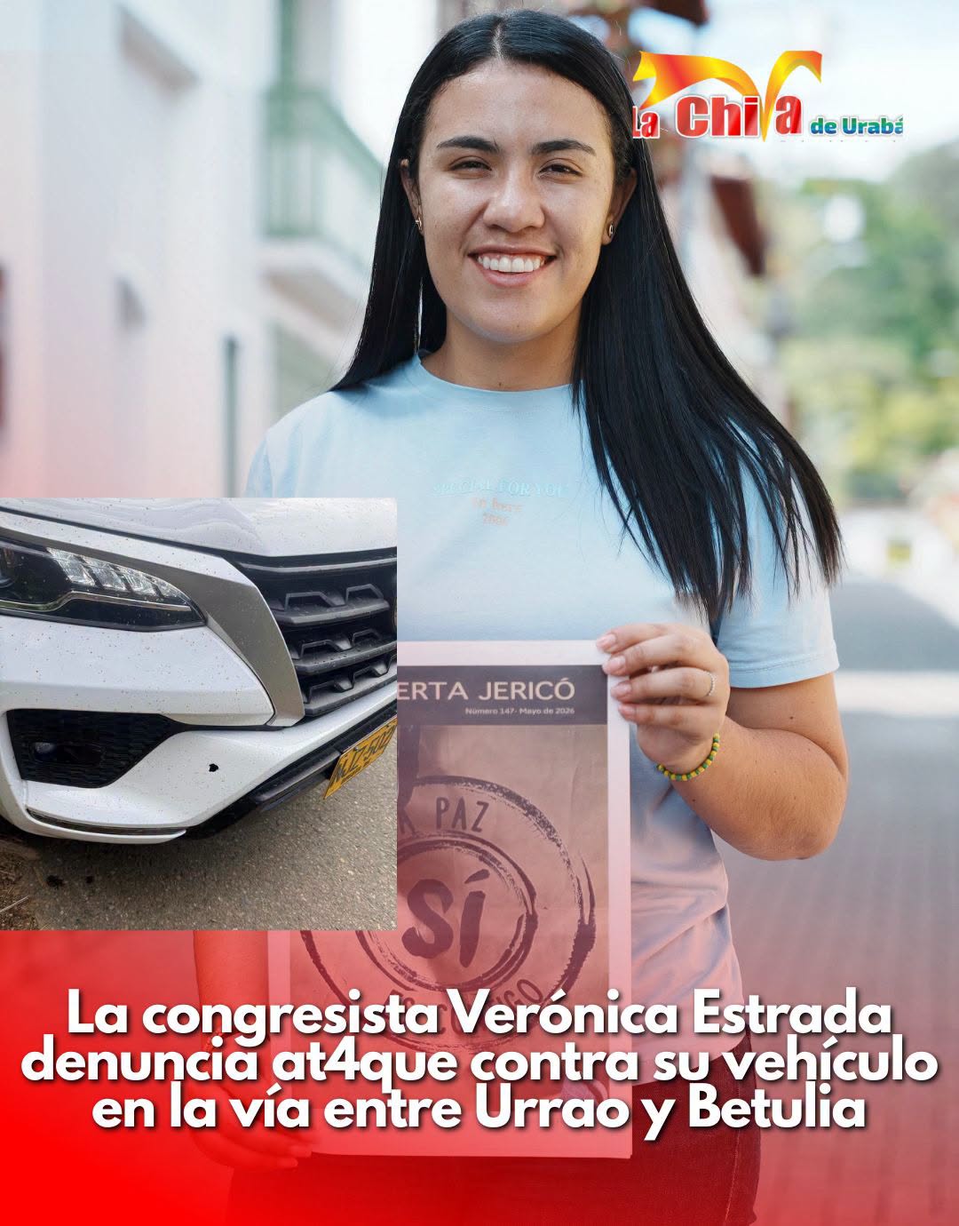 Congresista Verónica Estrada denunció atentado entre Urrao y Betulia, Antioquia
